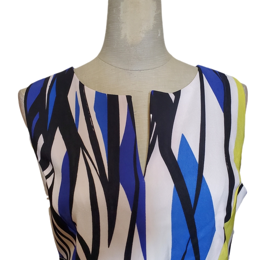 Perceptions New York Women's Blue, Yellow And White Dress Sz 8 - Picture 4 of 6